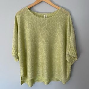 Anthropologie short sleeve boxy metallic sweater Size XS